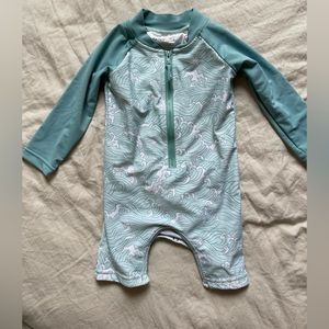 Caden Lane LONG SLEEVE RASH GUARD SWIM ROMPER SHORTIE | MAKIN' WAVES
